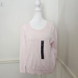 New Banana Republic Sweater Sz PL Petite Large Womens Pink Beaded Career Casual